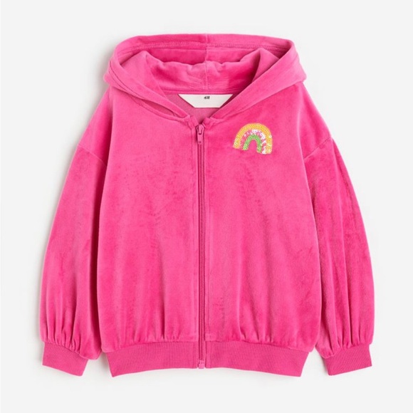H&M Oversized Hooded Jacket For Toddler Girls Size 3/4T PINK - Picture 1 of 9